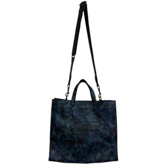 Coach Pre-owned Tote Bags, female, Blue, Size: ONE SIZE Pre-owned Field Tote 40 Leather Tote Bag
