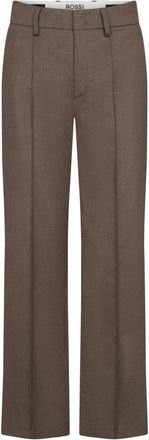 Rossi Broek met gestikte bies - Dames - Wijde Broeken - Bruin - S - Wol - Broeken