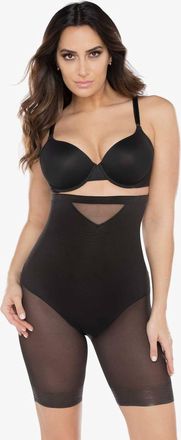 Miraclesuit Sexy Sheer Shaping Hi-Waist Thigh Slimmer In Black