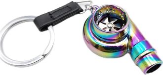 Generic Unique Car Turbo Key Chain with Sound, Mini Auto Turbo Key Ring Bag Charms, Auto Parts Pendant Gifts(Multicolor)