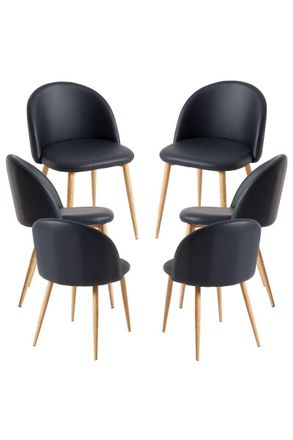 Regalos Miguel Regalos Miguel - Packs Sillas Comedor - Pack 6 Sillas Vint Polipiel - Negro
