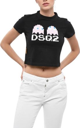 Dsquared2 Black Graphic Crew Neck T-Shirt