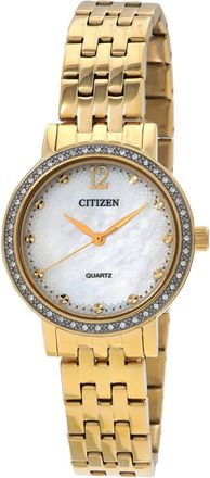 Citizen Quartz Crystal White Mother of Pearl Dial Ladies Watch EL3102-50D