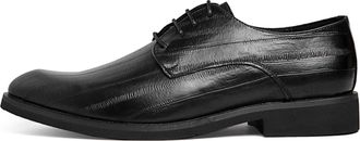 Generic Dress Oxford for Men Lace Up Derby Shoes Round Burnished Toe PU Leather Block Heel Non Slip Rubber Sole Anti-Slip Low Top Wedding(Black,5.5 UK)