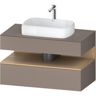 Duravit Duravit - Qatego Consola Mueble Bajo Lavabo, 1 Extra&iacute;ble, 1 Caj&oacute;n