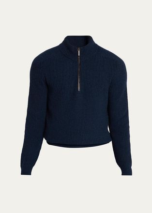Iris Von Arnim Mens Cashmere Melange Half-Zip Sweater