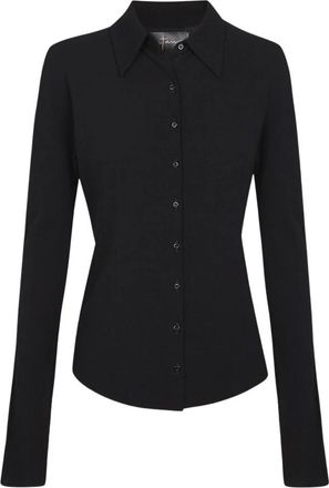 Cortana Tailored Crepe Shirt - Dames - Overhemden - Zwart - 2XS - Wol - Overhemden