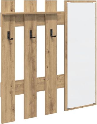 vidaXL Wall-Mounted Coat Rack Artisan oak 100 x 10 x 100 cm Vidaxl