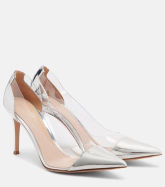 Gianvito Rossi Plexi mirrored leather and TPU pumps