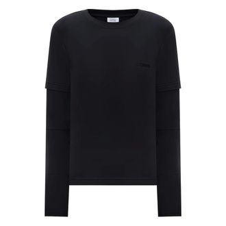 VETEMENTS Truien & Vesten, Dames, Zwart, S, Logo Reworked Fitted Longsleeve