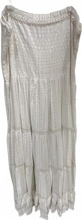 Oliphant Smock Backed Polka Maxi Dress In Ivory