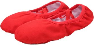 Vosarea Ballet Shoes for Women Red Soft Sole Dance Slippers Lightweight Breathable Elastic Band Non-Slip Ballet Dance Yoga Practice Footwear