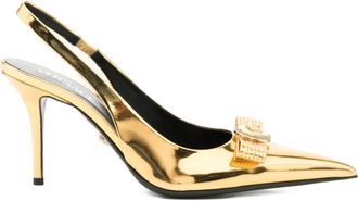 Versace 90 mm Gianni pumps met strik - Geel