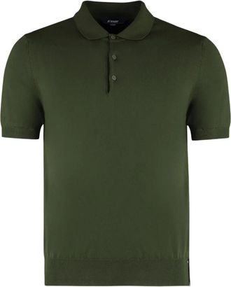 K-Way Pleyne Gebreid Poloshirt - Heren - Polos - Groen - L - Katoen - Tops