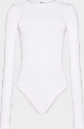 Wolford Jewel Neck Long-Sleeve Bodysuit