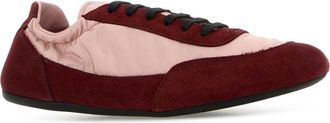 Prada Womens Two-Tone Re-Nylon And Suede Collapse Sneakers Pesco+porpora