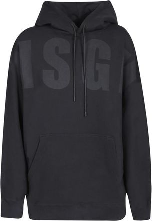 Msgm Zwarte Sweatshirt voor Mannen Aw 23 - Heren - Hoodies - Zwart - S - Katoen - Hoodies & sweatvesten