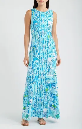 Lilly Pulitzer Ellison Sleeveless Maxi Sundress in Mint Condition at Nordstrom, Size Xx-Small