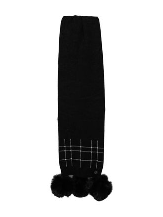 Joseph Ribkoff Sciarpa con pompon e perle sintetiche - Nero