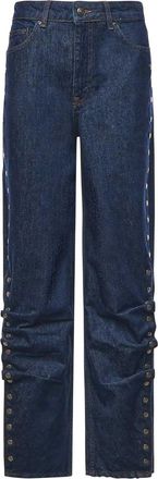 Rotate Wide-Leg Jeans With Buttons