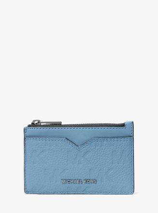 Michael Kors Hudson Logo Embossed Leather Card Case