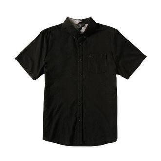 Volcom Everett Oxford Shirt Mens Black Short Sleeve Button-Down RED840