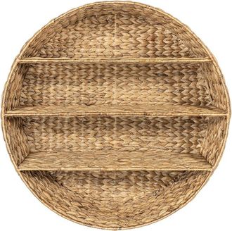 Happimess Annulus 24.5in 3-Shelf Circular Handwoven Hyacinth Wall Rack