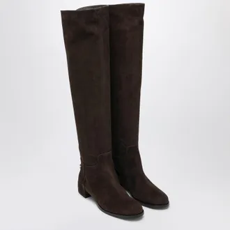 Dolce & Gabbana Dolce&Gabbana High Suede Boot In Ebony Brown