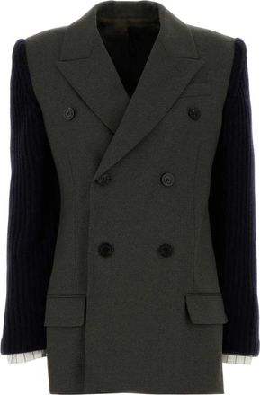 Jean Paul Gaultier Khaki Wool Blend Blazer - Dames - Blazers - Groen - S - Wol - Jassen