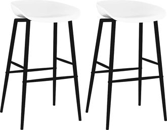 vidaXL Taburetes De Cocina 2 Unidades Blanco Vidaxl