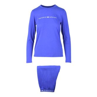Emporio Armani Maglia Pigiama - Dames - Pyjama - Blauw - XS - Katoen - Nachtkleding