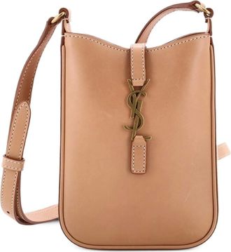 Saint Laurent Le 5 a 7 Vertical Shoulder Bag Leather Mini crossbody bag - Marrone