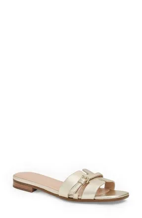 Bruno Magli Farra Slide Sandal in Gold Metallic at Nordstrom, Size 10.5