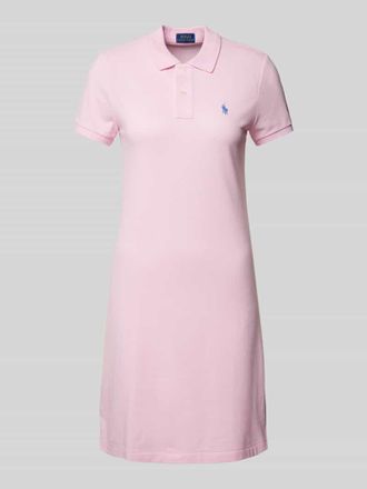 Polo Ralph Lauren Polokleid mit Logo-Stitching in Hellrosa, Gr&ouml;&szlig;e S