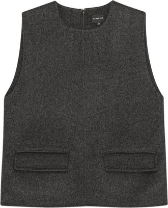 Birgitte Herskind Ease Top - Dames - Tops zonder mouwen - Grijs - M - Wol - Tops