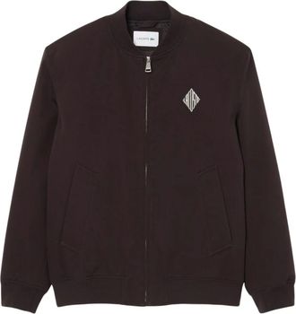 Lacoste Retro Badge Waterafstotend Bomberjack - Heren - Bomber jackets - Bruin - 2XL - Katoen - Jassen