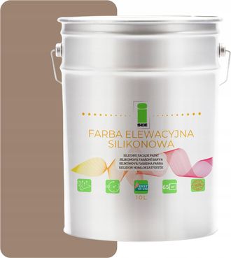 OEM Pintura De Silicona Para Fachadas, Tono Beige Marr&oacute;n Nogal, 10 Litros