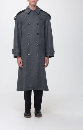 Ami Cappotto lungo doppiopetto in lana con spalline e vestibilit&agrave; relaxed