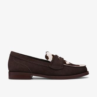 Clarks Leren loafers, koeienmotief, TRAVEN EDGE