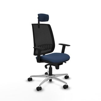 Piqueras y Crespo Silla De Oficina Piqueras Y Crespo Alares Azul Marino Cuero Sint&eacute;tico