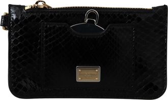 Dolce & Gabbana Black Leather Lederen munt Passpolspiegel Mirror Agnese dames portemonnee