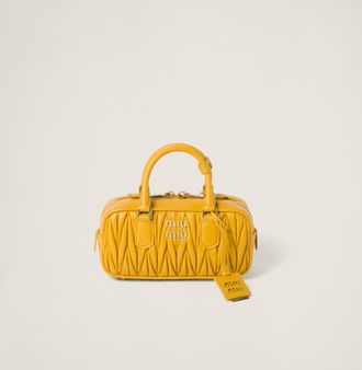 Miu Miu Arcadie Matelass&eacute; Nappa Leather Bag, Woman, Sunny Yellow