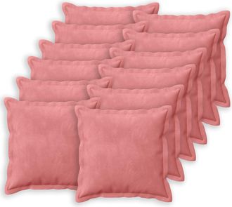 vidaXL Funda De Almohada 12 Pcs Houten Rosa 40 X 40 Cm Terciopelo Vidaxl
