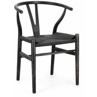 BIZZOTTO Sedia Artemia con struttura in legno di faggio, per arredo interno 50 x 41 x h 77 cm -Nero / Confezione da 1 pezzo
