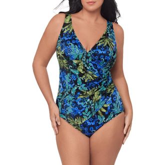 Miraclesuit Gasparilla Oceanus One-Piece Swimsuit in Black/Multi at Nordstrom, Size 16W