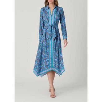 Shoshanna Adair Pelotas Border Paisley Dress in Blue Multi at Nordstrom, Size 12
