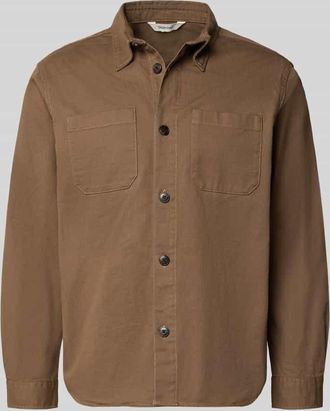 Selected Regular Fit Hemdjacke aus Bio-Baumwoll-Mix Modell TRAVIS in Schoko, Gr&ouml;&szlig;e XXL