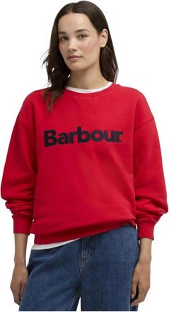Barbour Hartland Crew Sweatshirt - Dames - Sweatshirts - Rood - XS - Katoen - Hoodies & sweatvesten