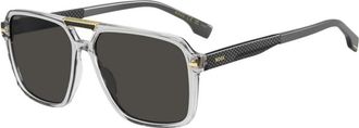 HUGO BOSS Stijlvolle zonnebril van topkwaliteit - Heren - Zonnebrillen - Grijs - 59 MM - Accessoires