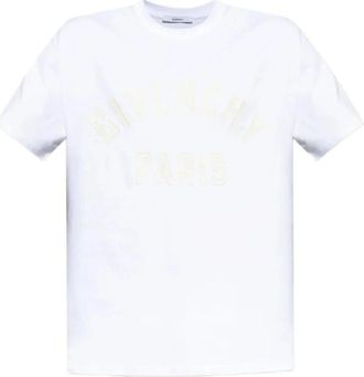 Givenchy Logo Print Katoenen T-shirt - Heren - T-shirts - Wit - XL - Katoen - Tops